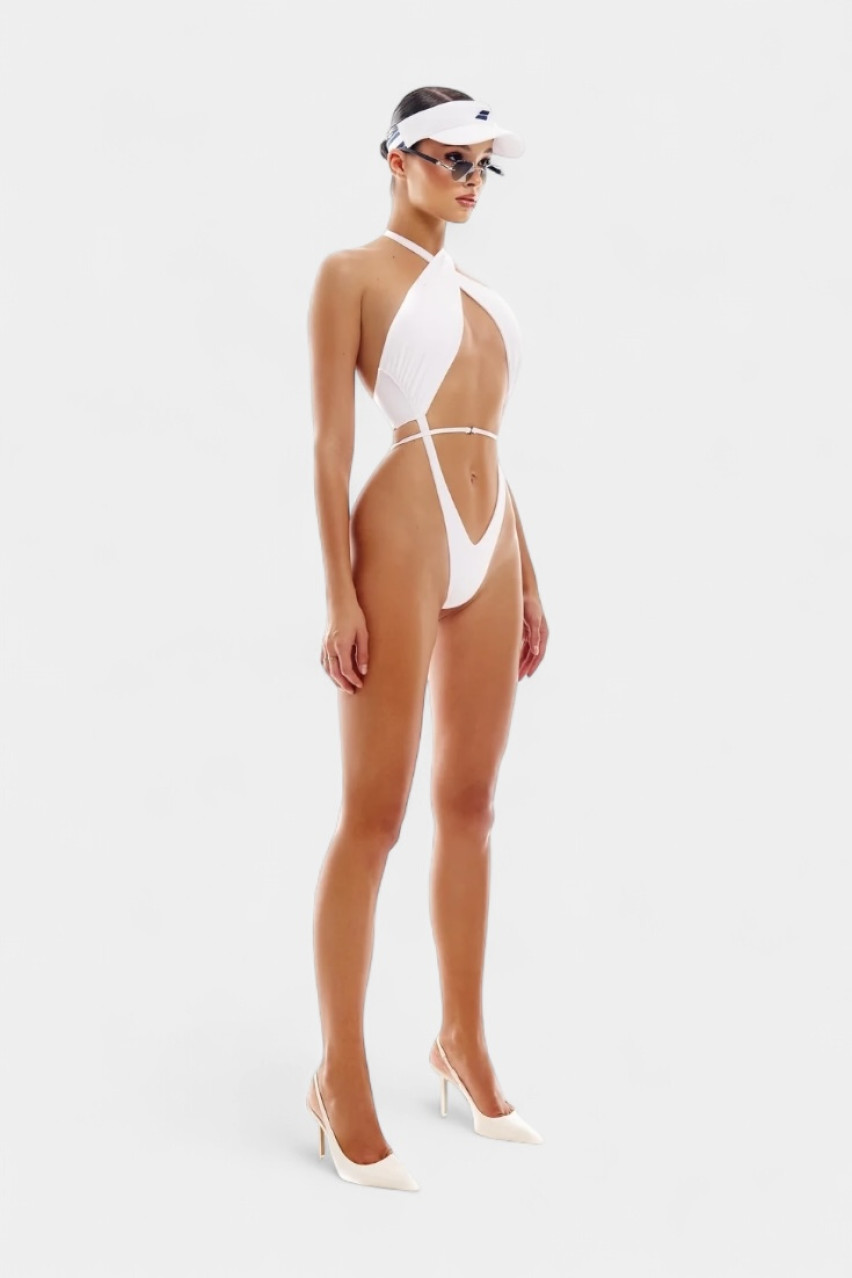 Білий суцільний купальник Bamini SKINZ