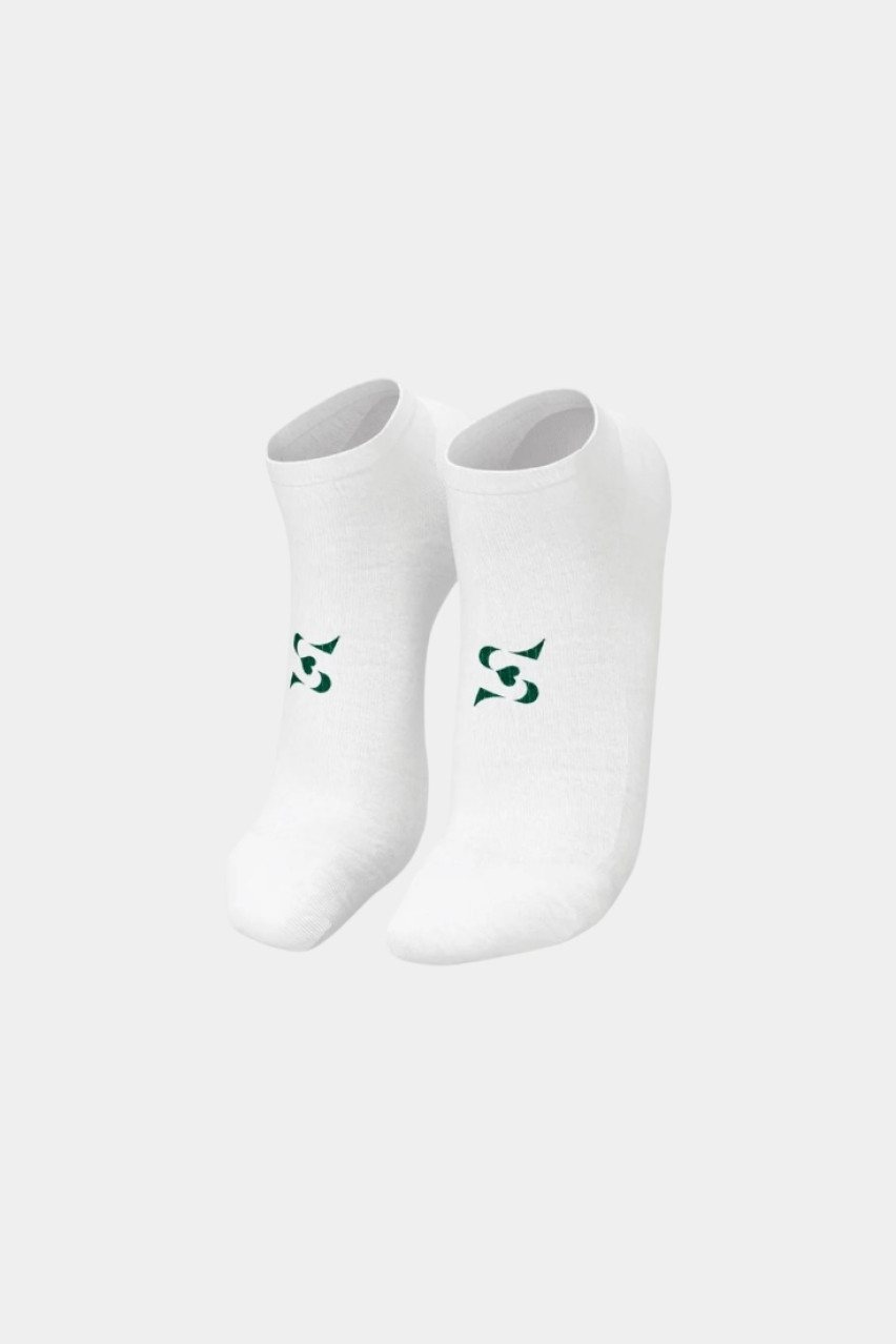Белые носки Cash 1.0 с зеленым декором SKINZ