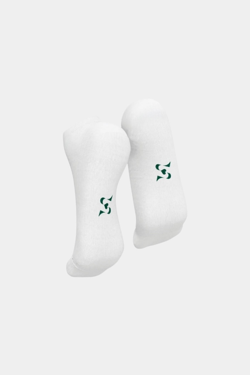 Белые носки Cash 1.0 с зеленым декором SKINZ