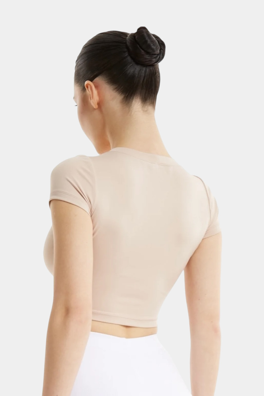 Бежевая укороченная футболка Skinz SKINZ