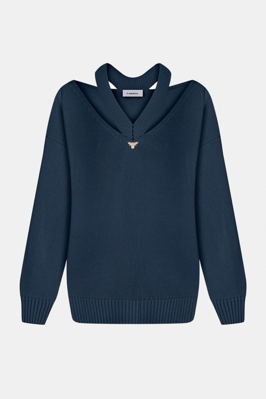 Синий свитер T.Mosca
