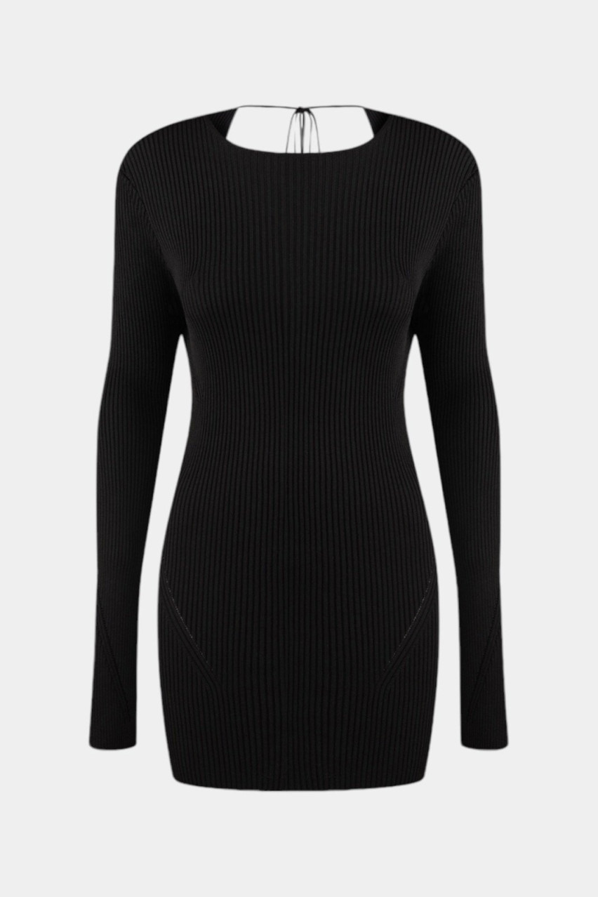 Черное платье с открытой спиной PDJ24-11 black(099) T.Mosca