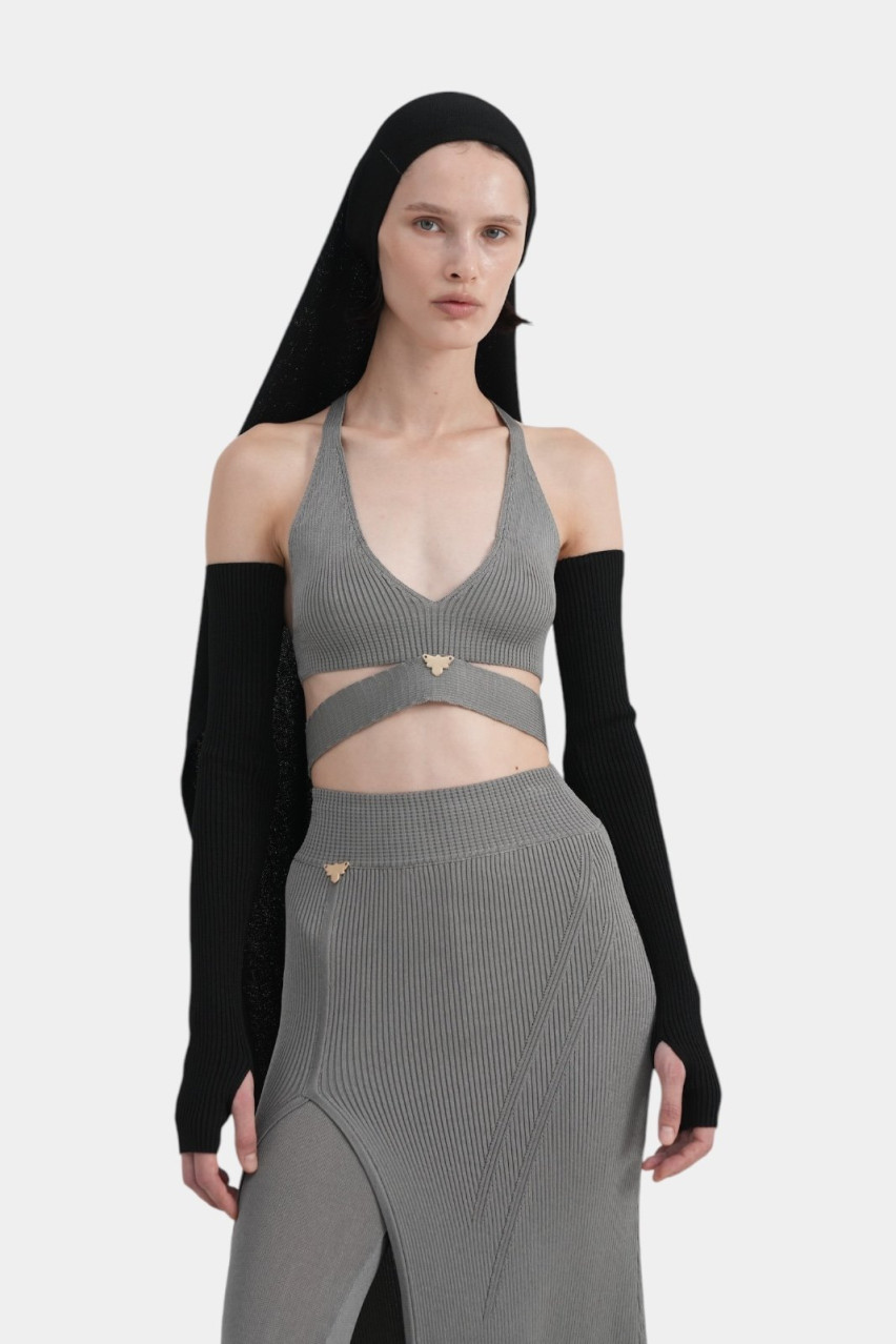 Серый топ TDJ24-05 grey(052) T.Mosca