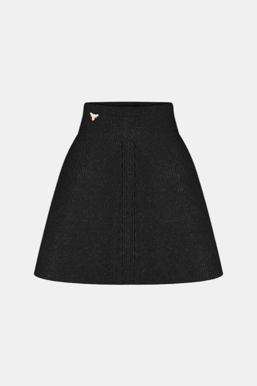 Черная шерстяная мини-юбка UMR24-02 black(005) T.MOSCA