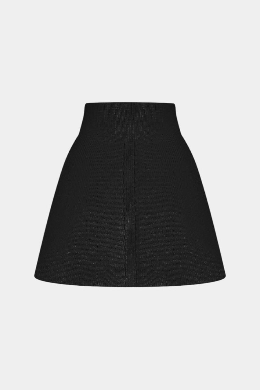 Черная шерстяная мини-юбка UMR24-02 black(005) T.MOSCA