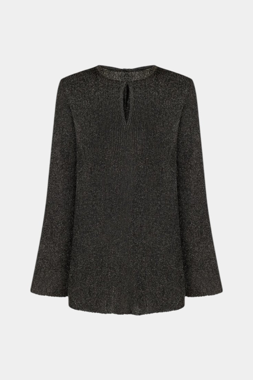 Черное платье с акцентными плечами PGL24-12 black(V3V) T.MOSCA