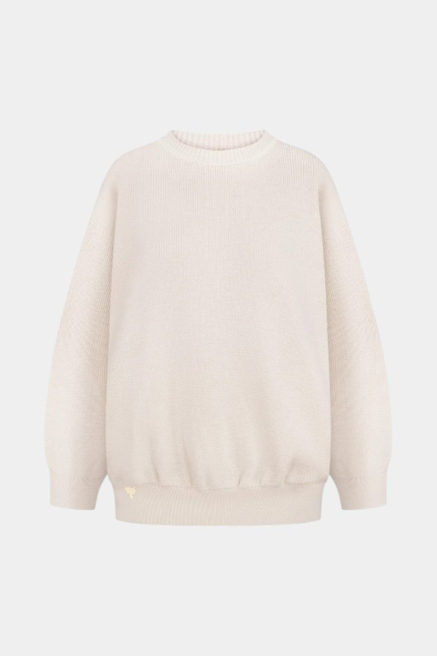 Молочный базовый свитер из шерсти SW24-02 milk(75-1) T.MOSCA