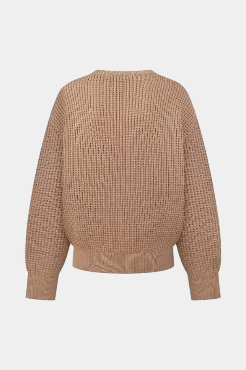 Бежевий светр з сітчастою текстурою SH25-03 beige(389) T.MOSCA