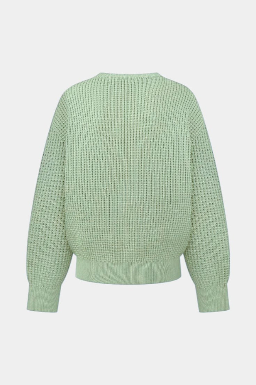 Мʼятний светр з сітчастою текстурою SH25-03 mint(221) T.MOSCA