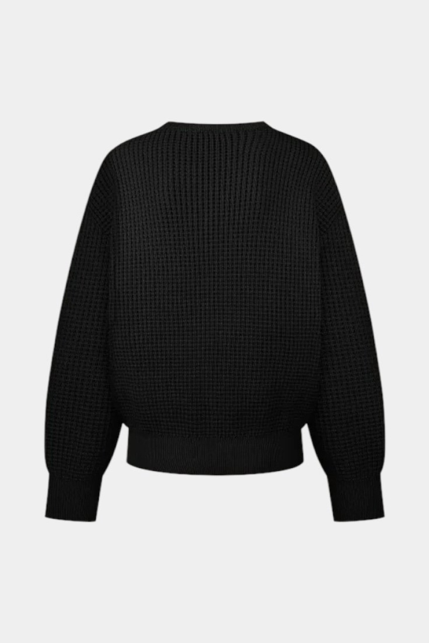 Черный свитер с сетчатой ​​текстурой SH25-03 black(415) T.MOSCA