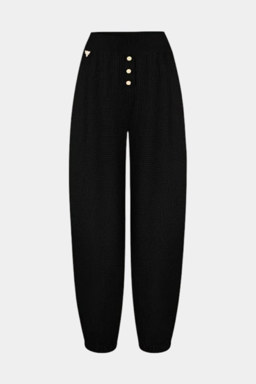 Чорні брюки з сітчастою текстурою BH25-02 black(415) T.MOSCA