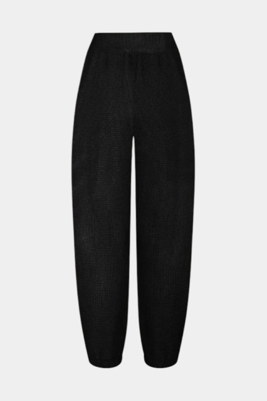 Чорні брюки з сітчастою текстурою BH25-02 black(415) T.MOSCA