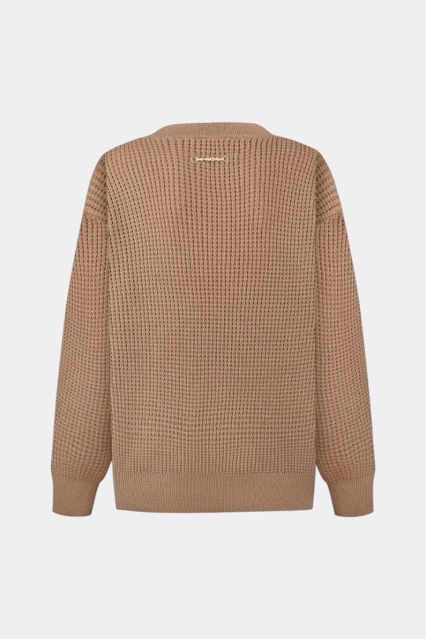 Бежевый кардиган с сетчатой ​​текстурой KH25-01 beige(389) T.MOSCA