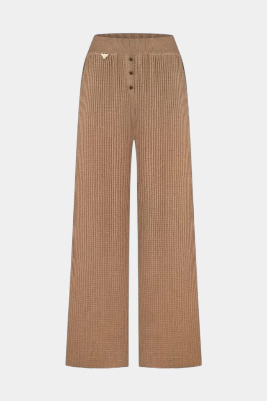 Бежевые брюки с вафельной текстурой BH25-01 beige(389) T.MOSCA