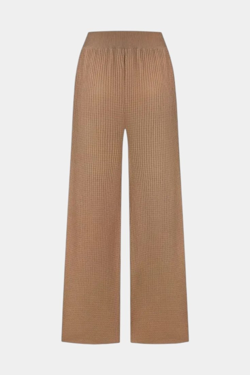 Бежевые брюки с вафельной текстурой BH25-01 beige(389) T.MOSCA