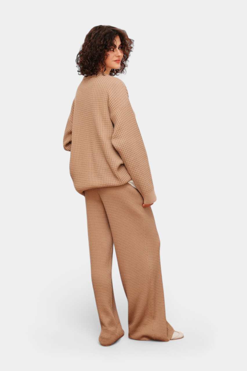 Бежевые брюки с вафельной текстурой BH25-01 beige(389) T.MOSCA