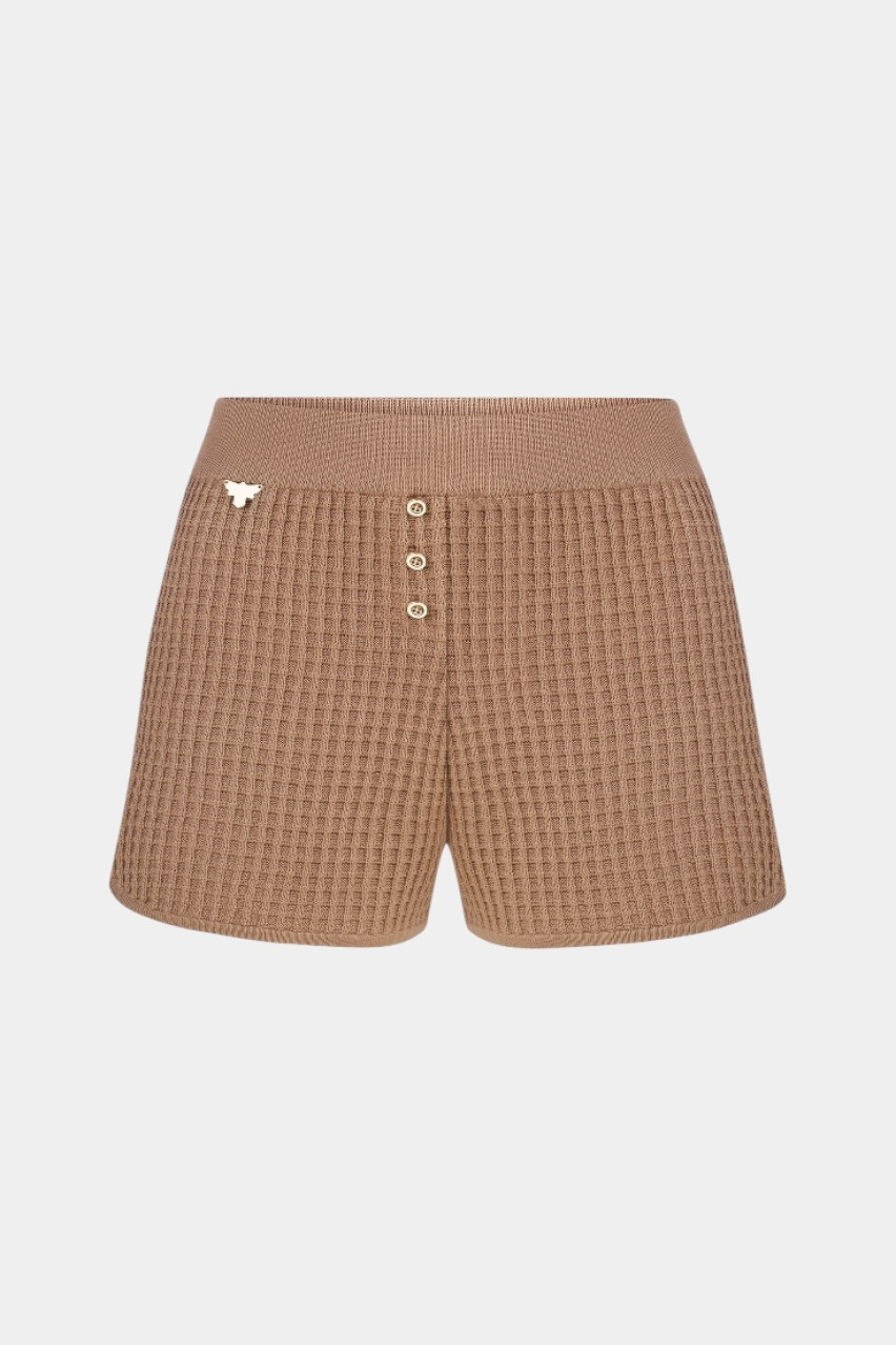 Бежеві шорти з вафельною текстурою BH25-03 beige(389) T.MOSCA