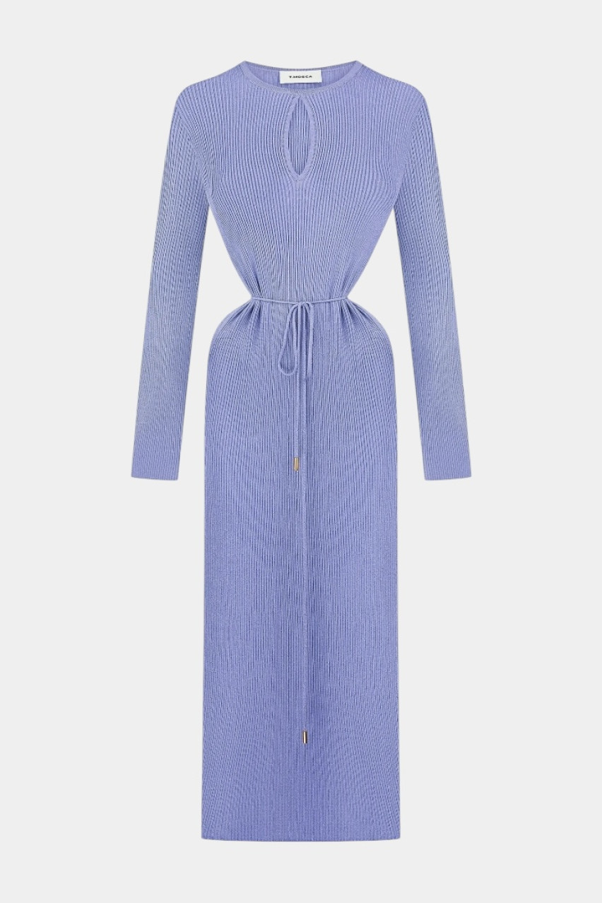 Голубое длинное платье с акцентом на талии PPK25-01 light blue(LCX) T.MOSCA