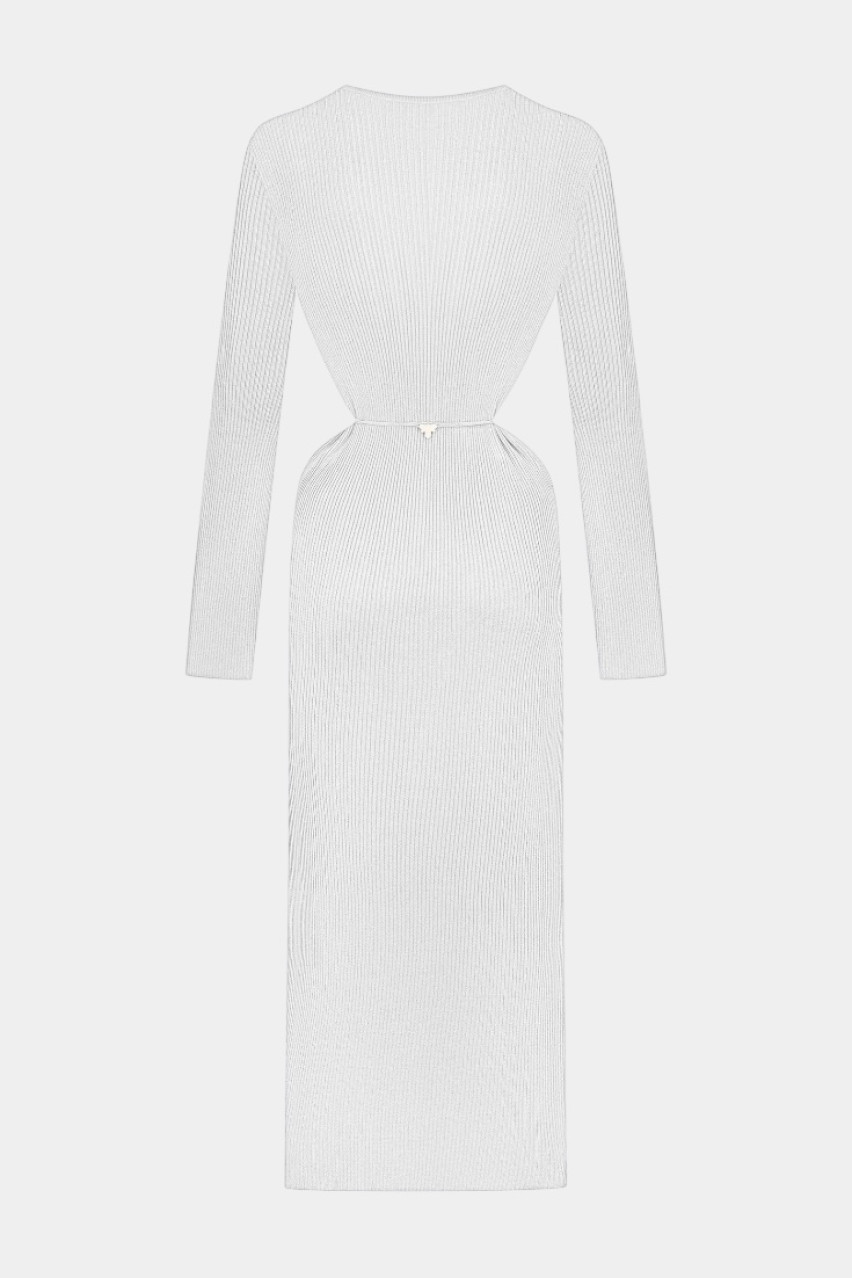 Белое длинное платье с акцентом на талии PPK25-01 white(001) T.MOSCA