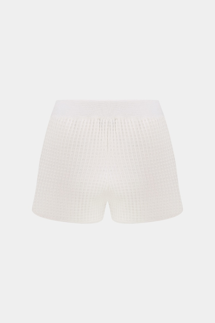 Білі шорти з вафельною текстурою BH25-03 white(001) T.MOSCA