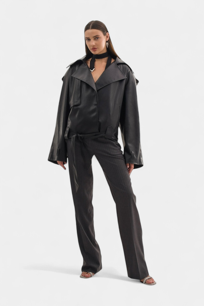 Серые брюки в мелкую полоску TWEN2'S