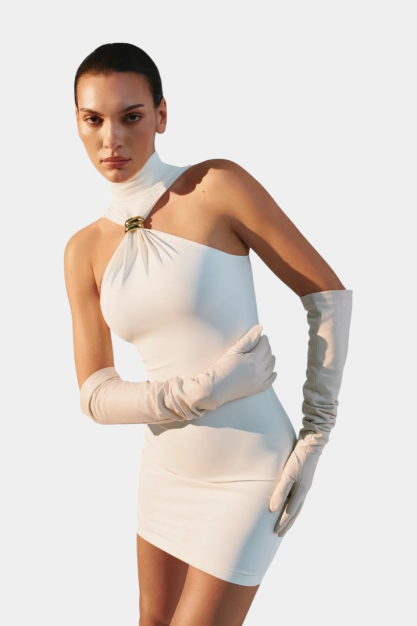 Біла сукня з декоративним елементом DRS-GLDWT TWEN2'S