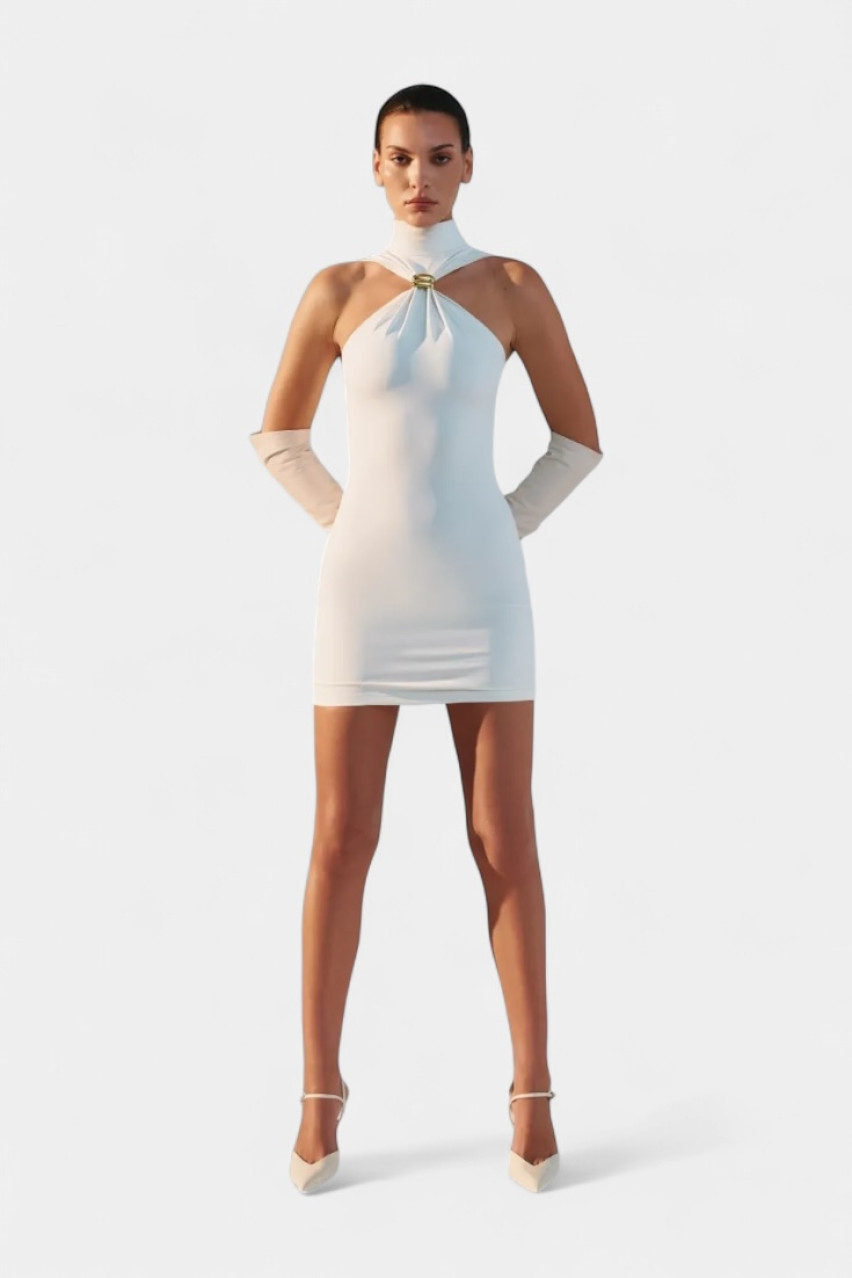 Біла сукня з декоративним елементом DRS-GLDWT TWEN2'S