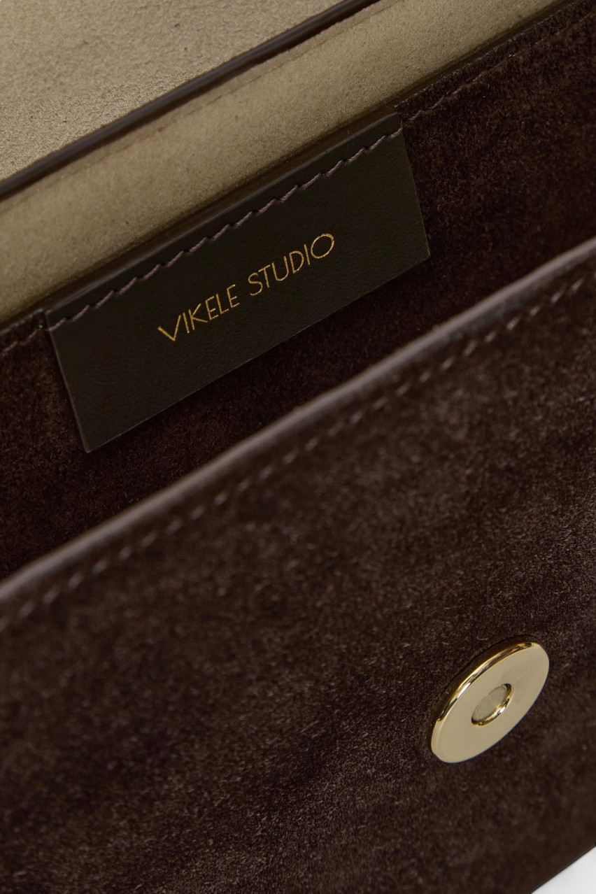 Шоколадна сумка Katrine v0104-21012 VIKELE STUDIO (золота фурнітура)