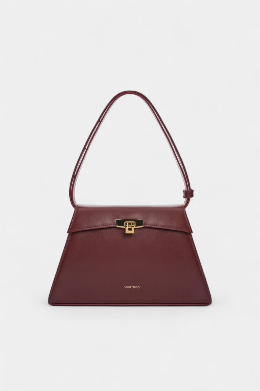 Бордова сумка Stephanie v2801-04012 VIKELE STUDIO (золота фурнітура)