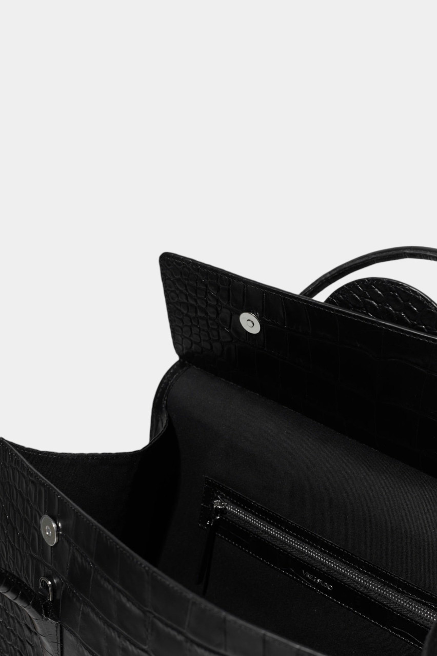 Черная сумка Gràcia v0902-17011 VIKELE STUDIO (серебряная фурнитура)