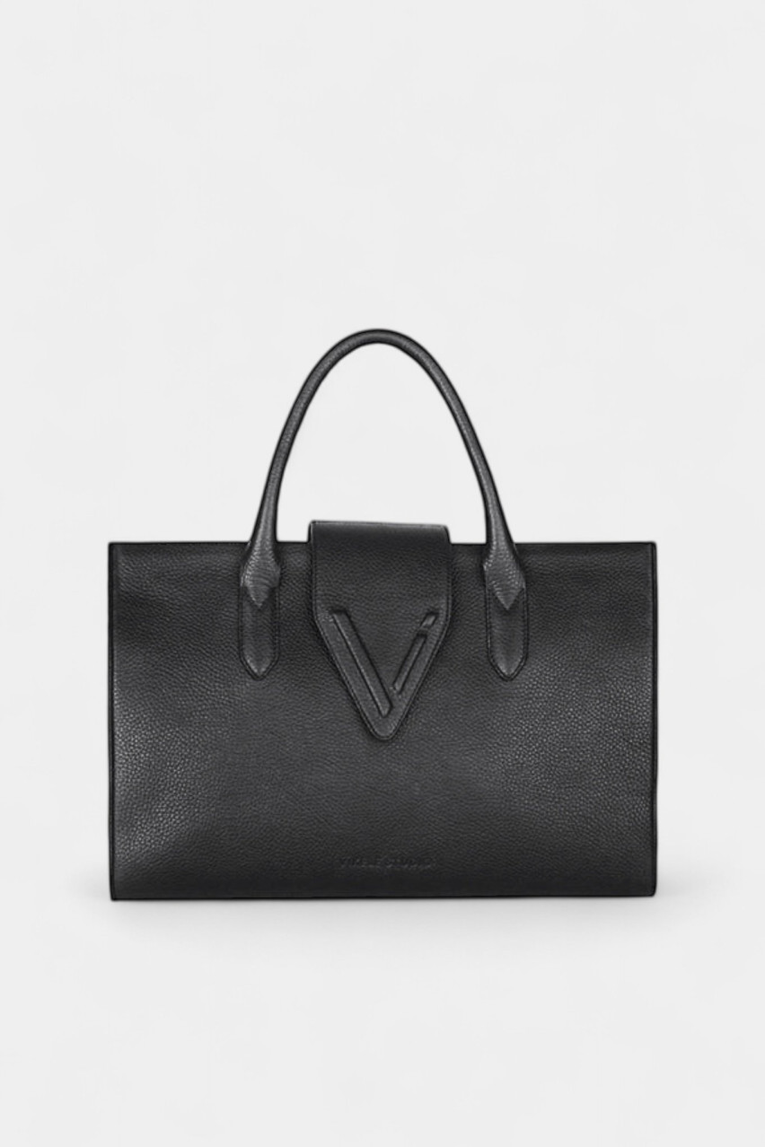 Чорна сумка Affair, size М v0603-17011 VIKELE STUDIO (срібна фурнітура)