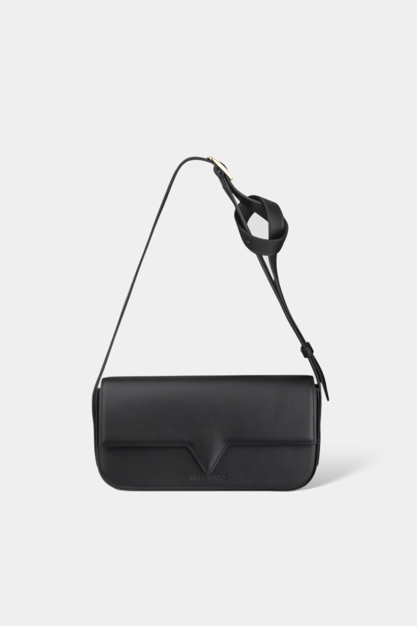 Чорна сумка Katrine v0101-17012 VIKELE STUDIO (золота фурнітура)