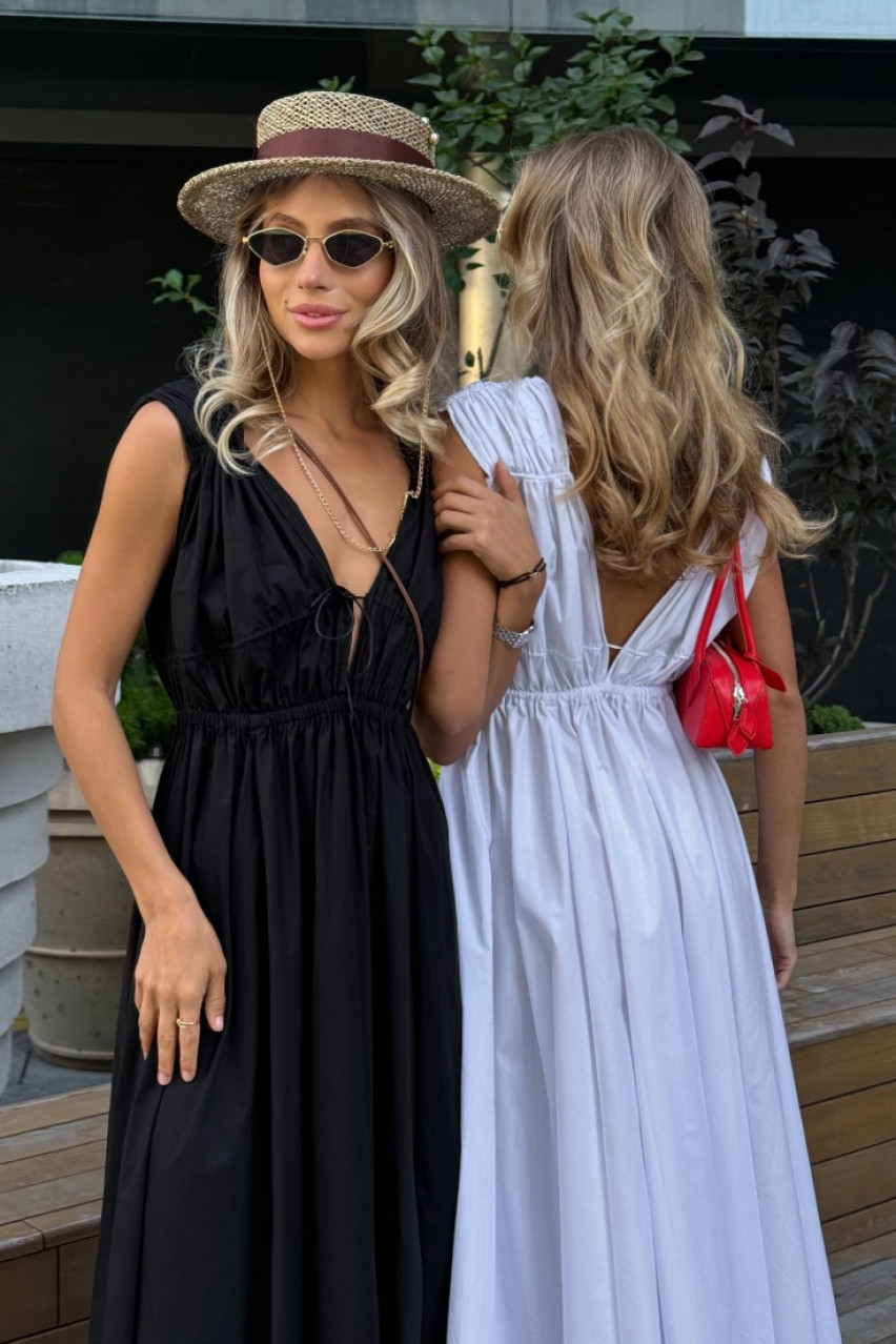 Белый сарафан с завязками VLADOVA