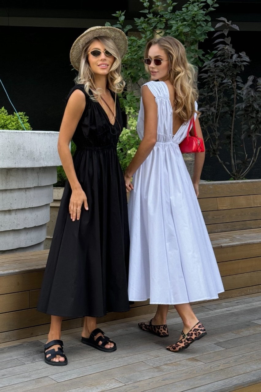 Белый сарафан с завязками VLADOVA