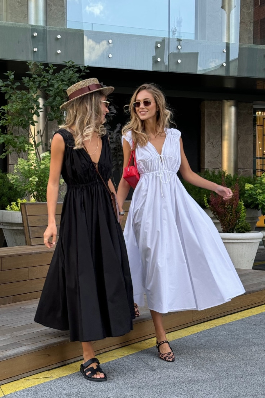 Черный сарафан с завязками VLADOVA