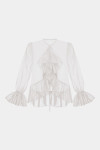 Молочна напівпрозора блуза Boho