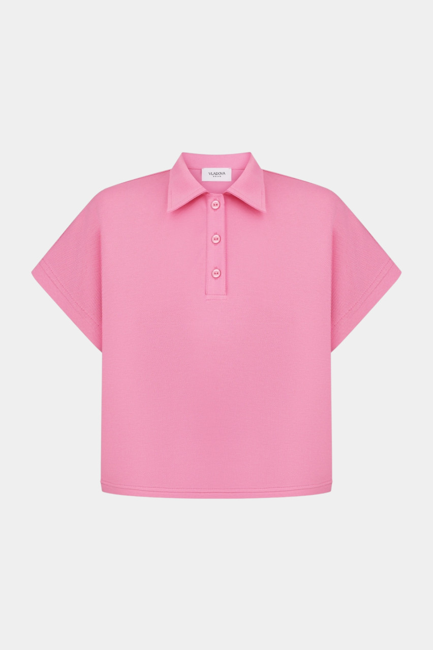 Розовое поло свободного кроя VLADOVA