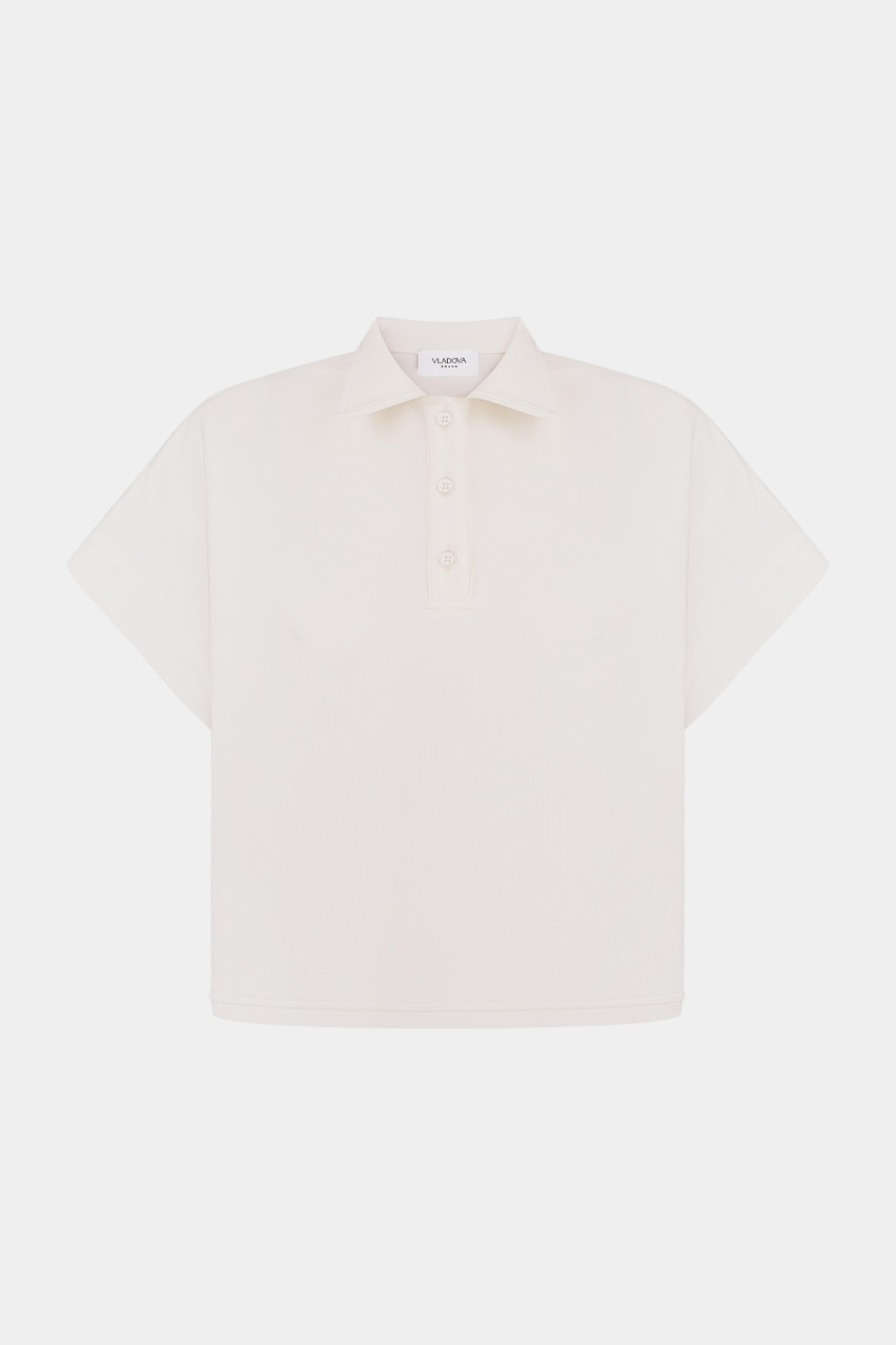 Молочное поло свободного кроя VLADOVA