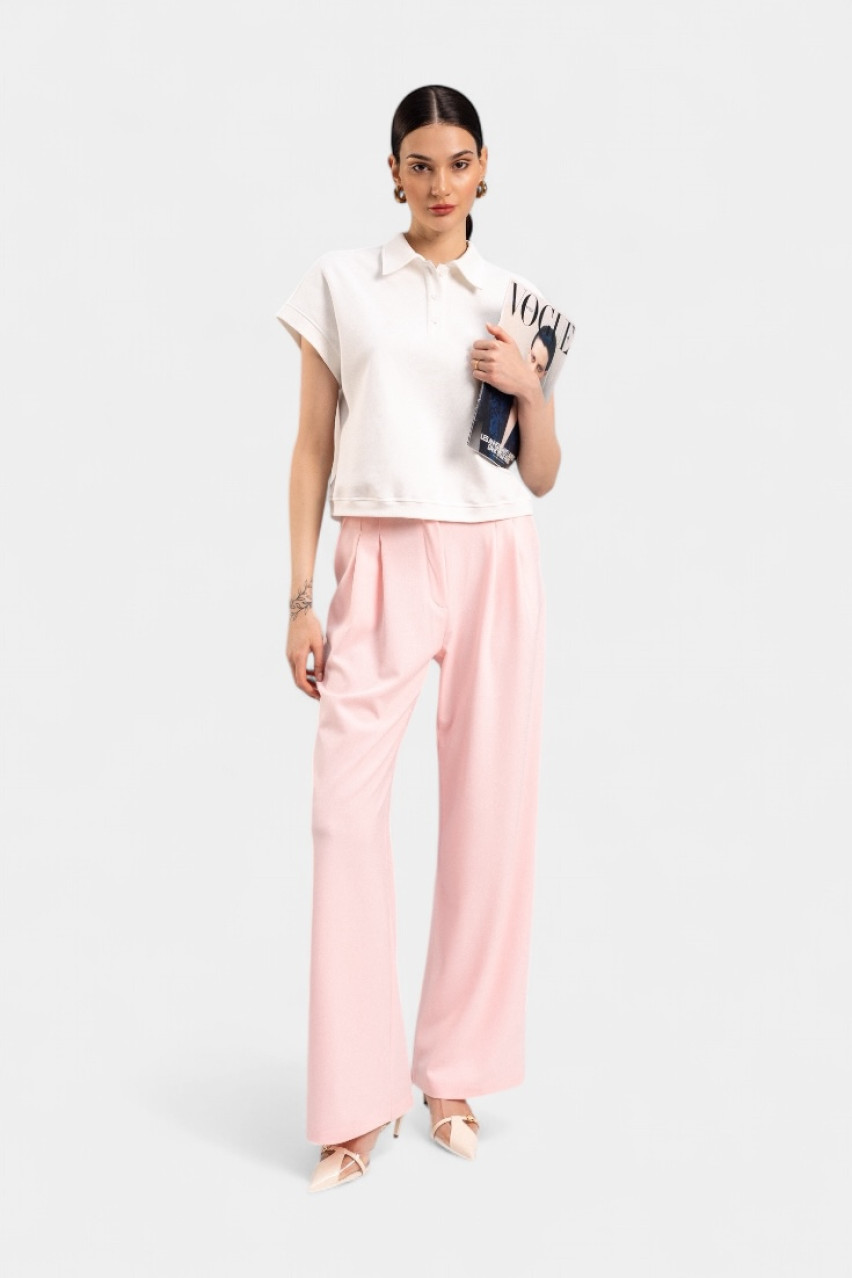 Молочное поло свободного кроя VLADOVA