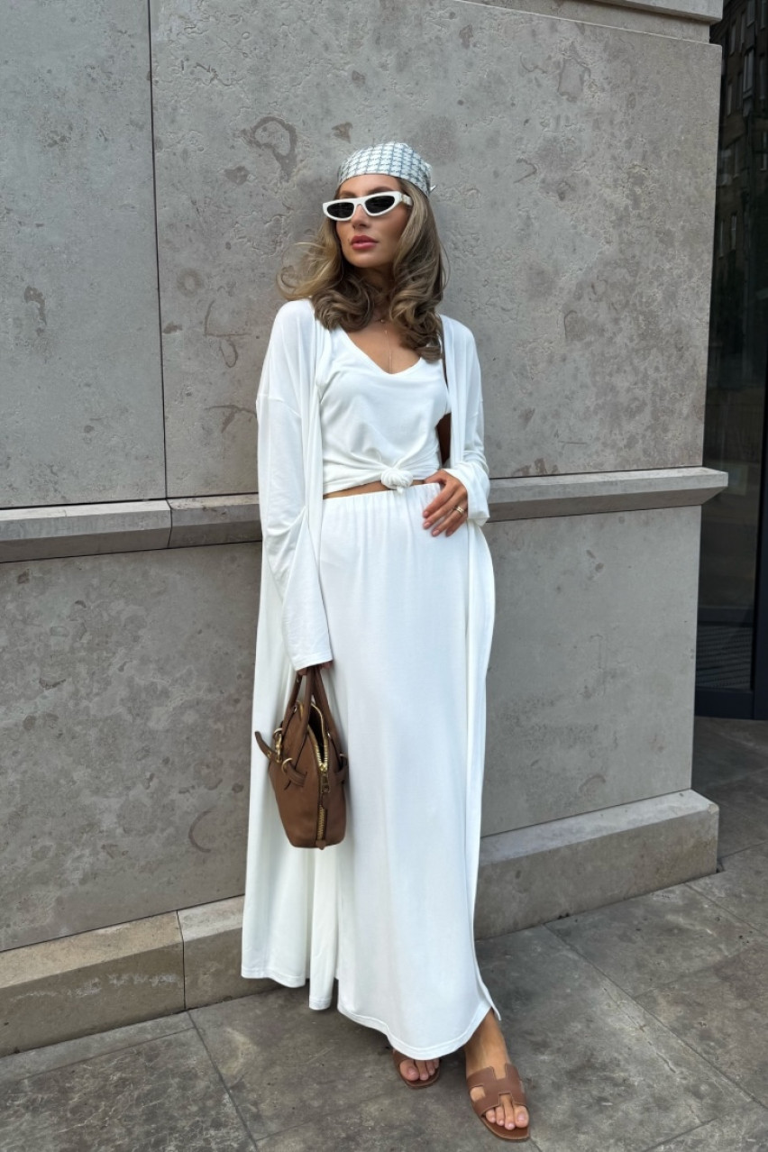 Молочна віскозна довга спідниця VLADOVA