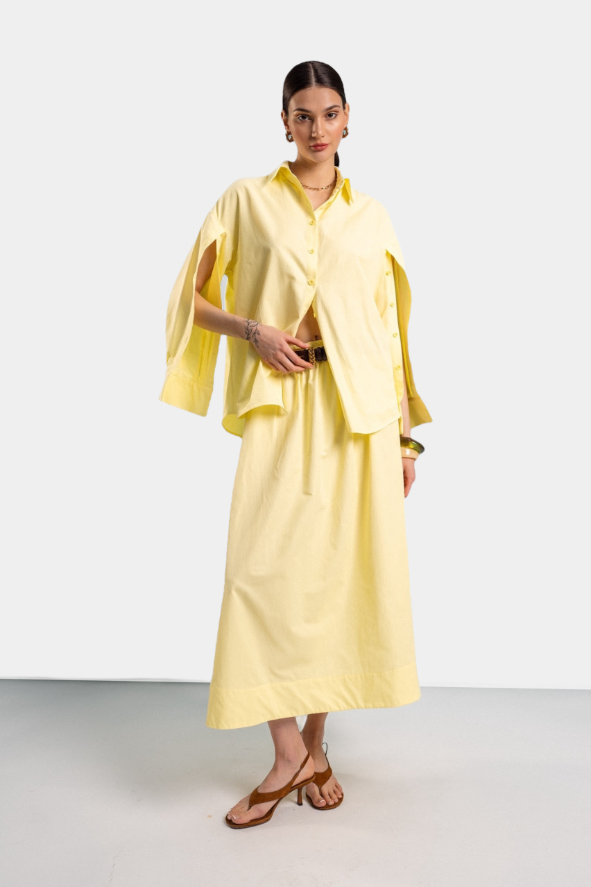 Желтая хлопковая рубашка VLADOVA