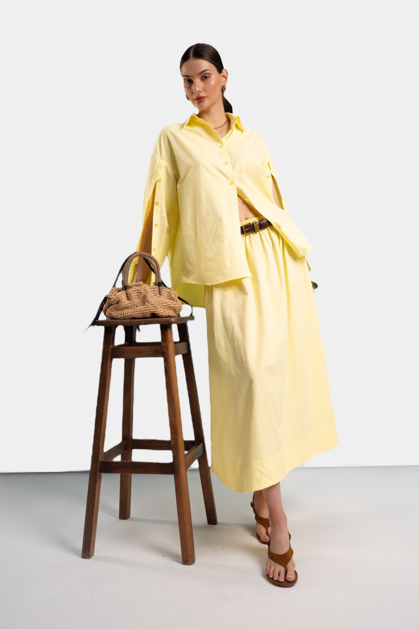 Желтая хлопковая рубашка VLADOVA