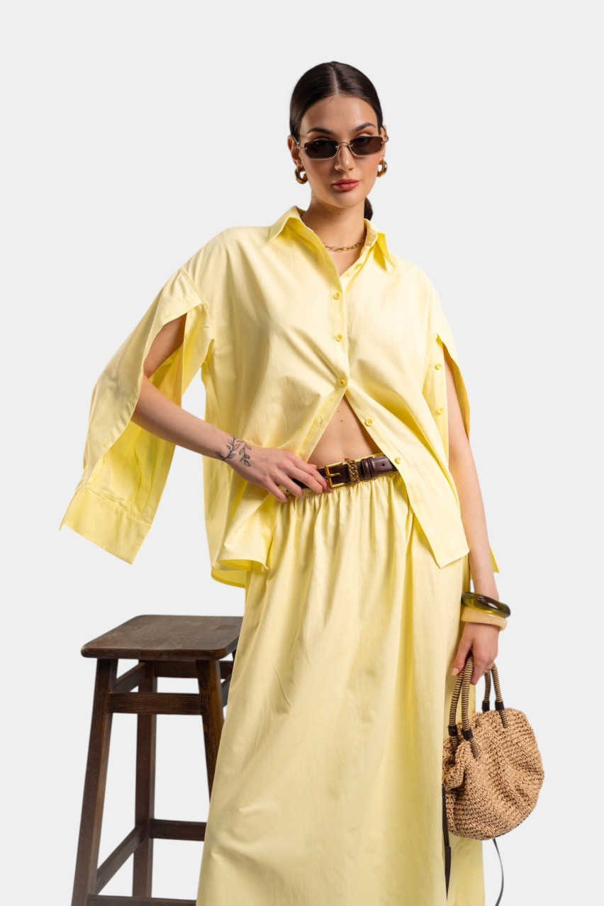Желтая хлопковая рубашка VLADOVA