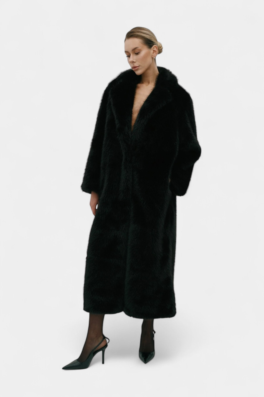 Чорна шуба Maxi Zgursky