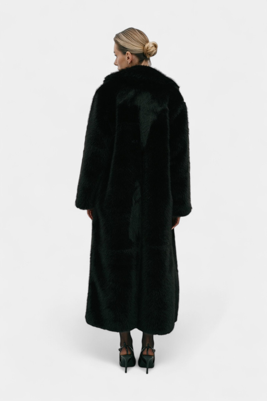 Чорна шуба Maxi Zgursky