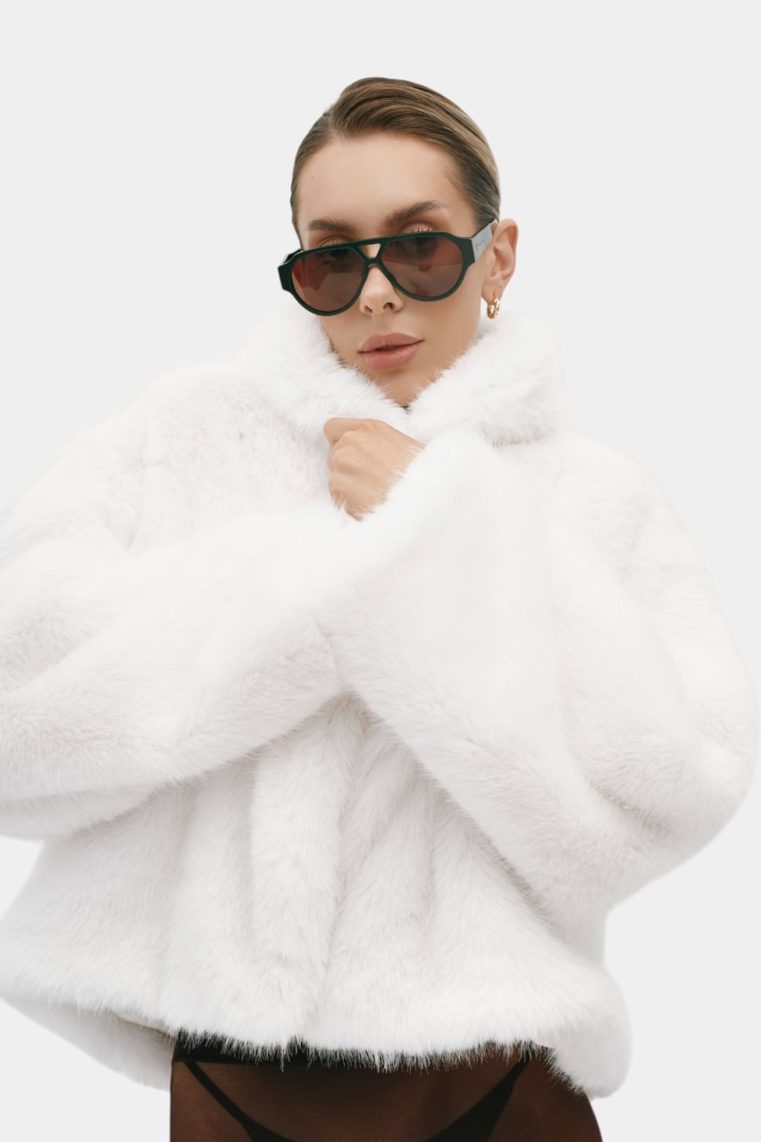 Біла коротка шуба Icon Mini Zgursky