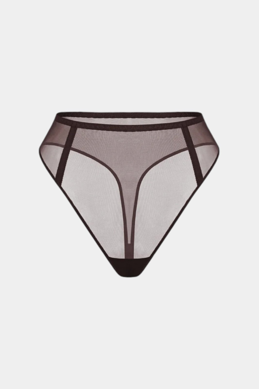 Коричневые стринги Unnamed 2.0 на высокой посадке Zhilyova