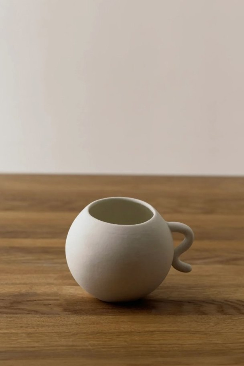 Серая чашка Pearl clay kyiv