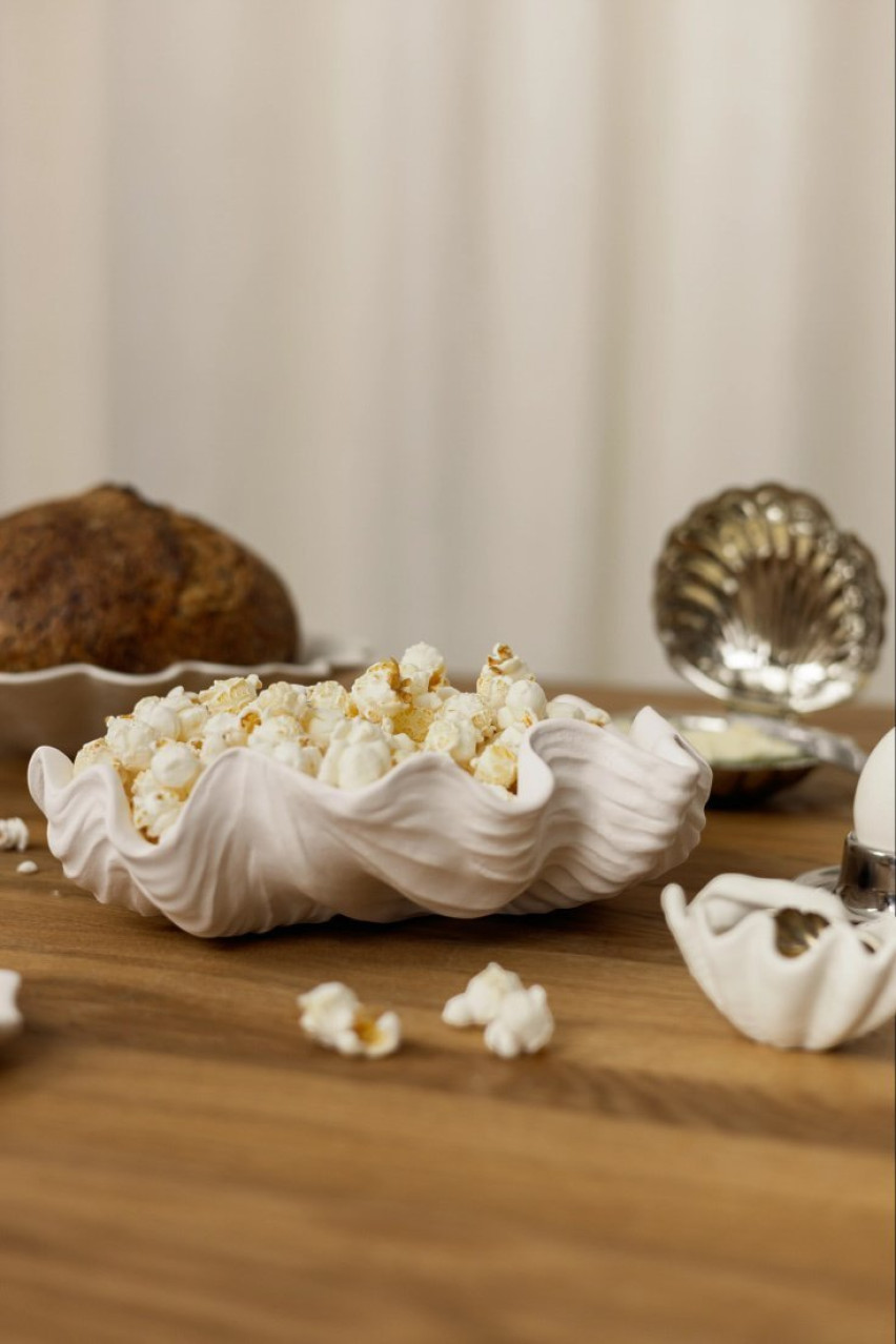 Белая пиала Shell clay kyiv