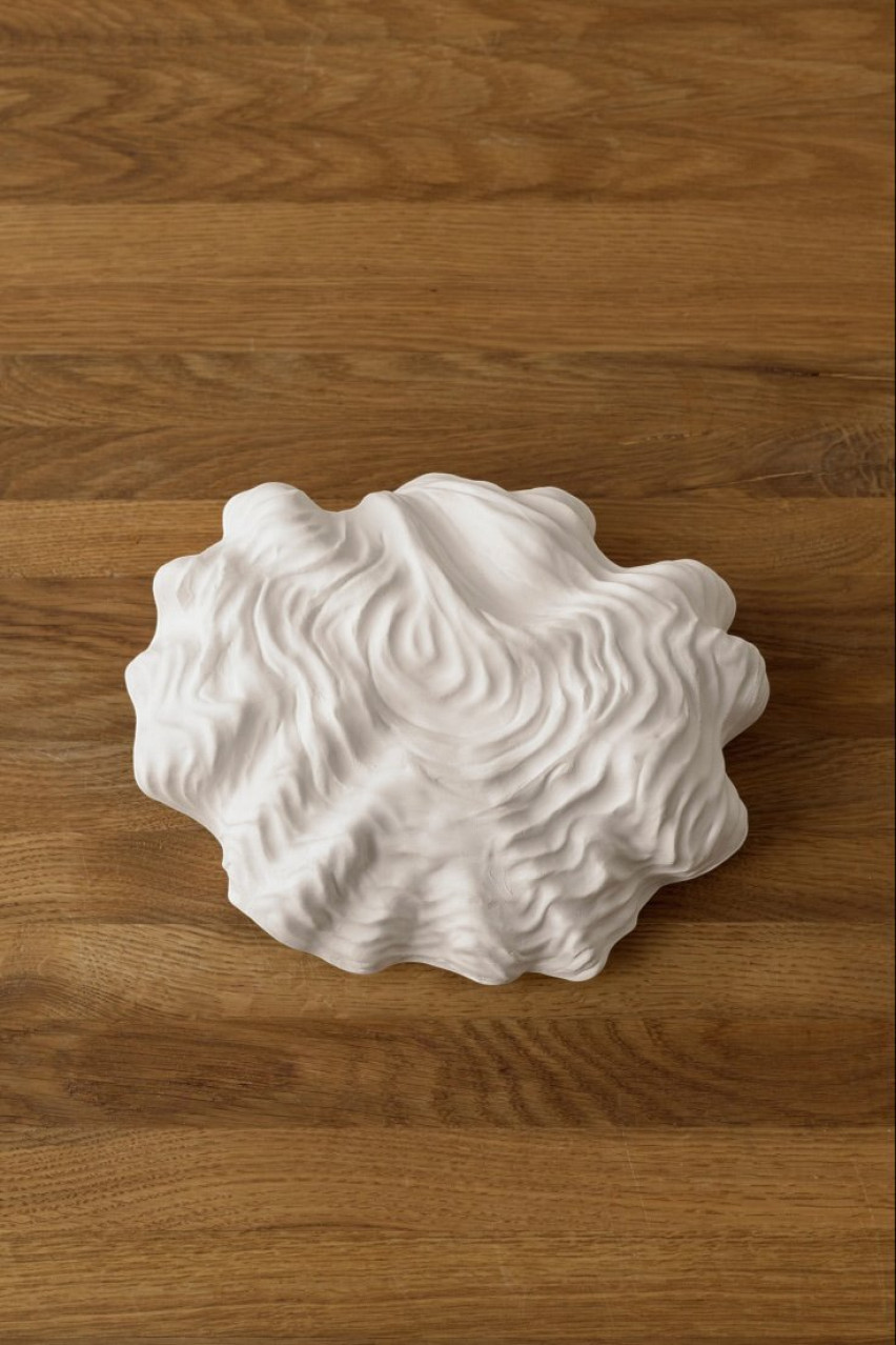 Белая пиала Shell clay kyiv